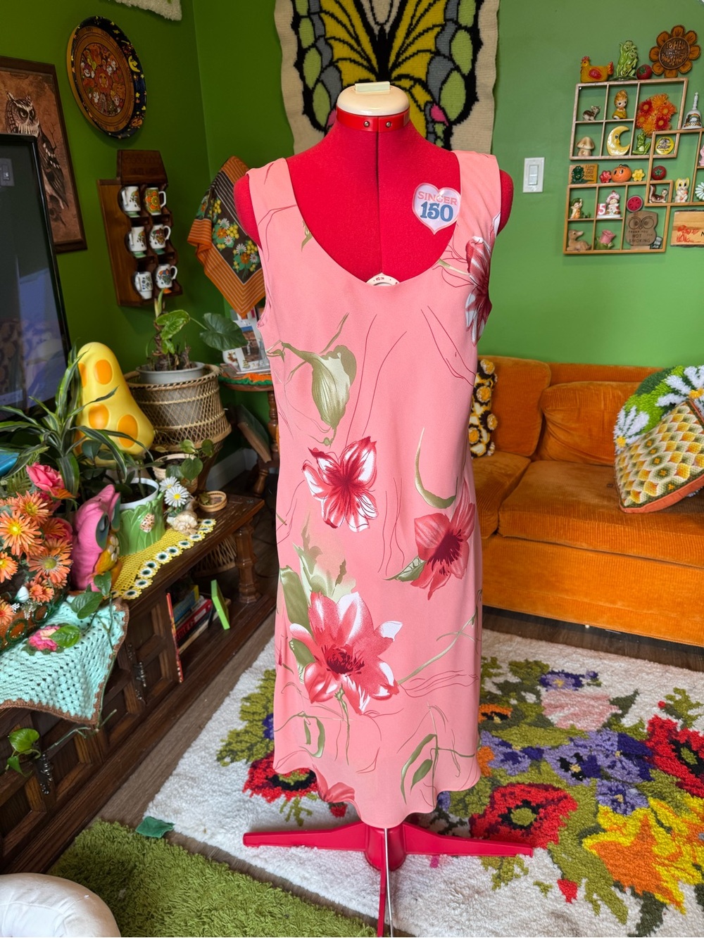Jessica Pink Floral Midi Dress